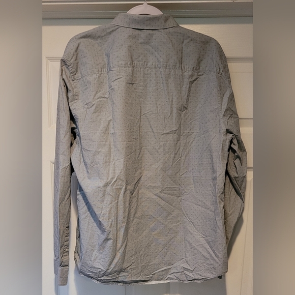 $60 Men's Calvin Klein Gray Checkered Pattern Casual Button Down Long Sleeve XL - Picture 5 of 11